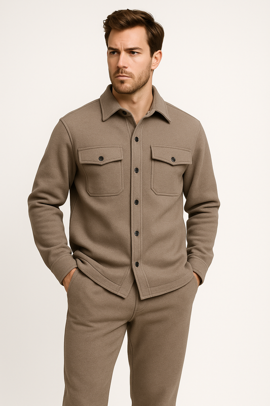 Men's Casual Tracksuit | Button-Up, Two Piece